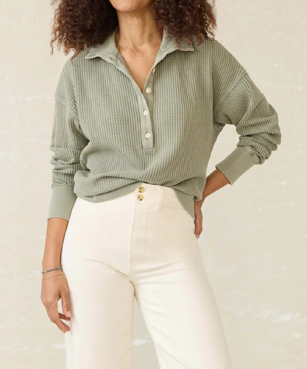 Womens Apres Waffle Henley