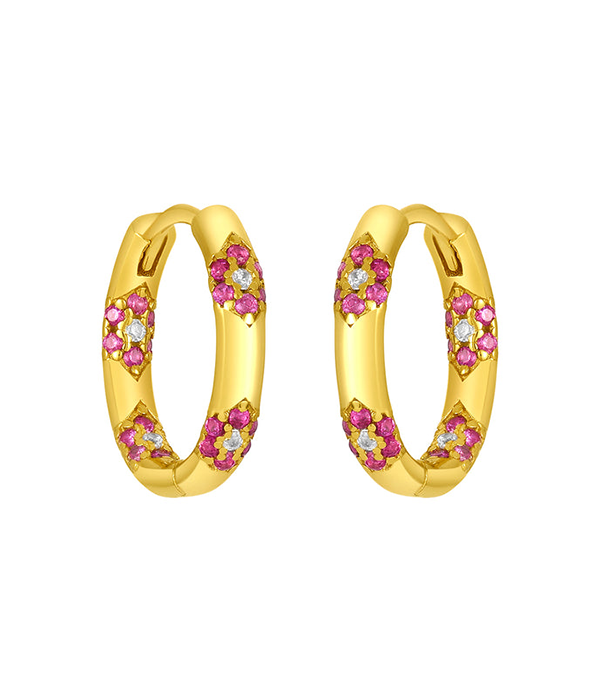 Womens Fuchsia Delia Huggies Gold