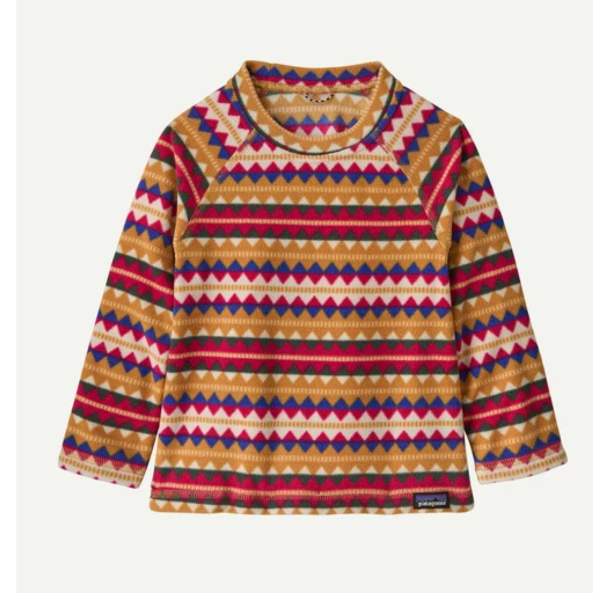 Patagonia Baby Micro D Crew-Diamond Stripe: Rutabaga White