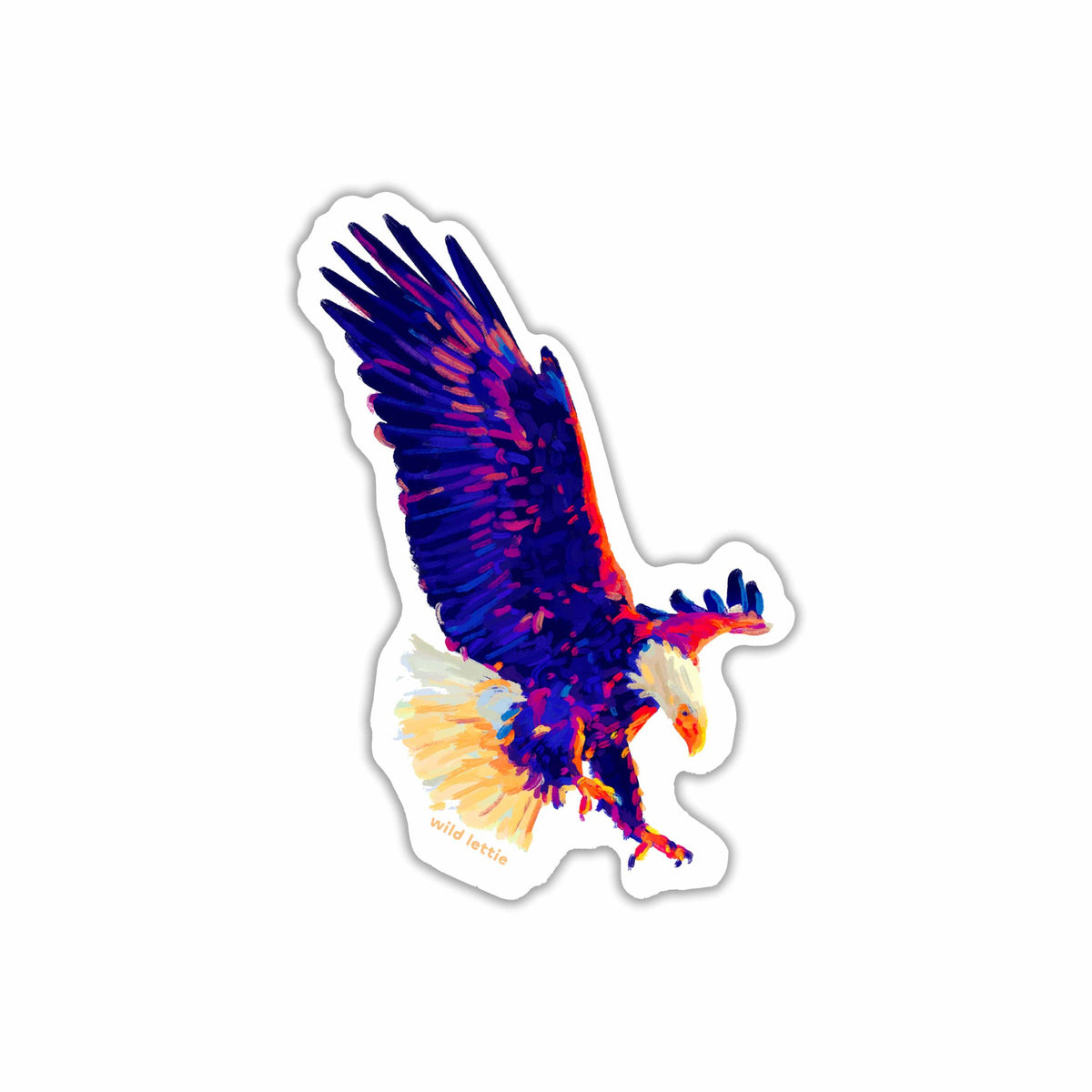 Wild Lettie Bald Eagle Sticker