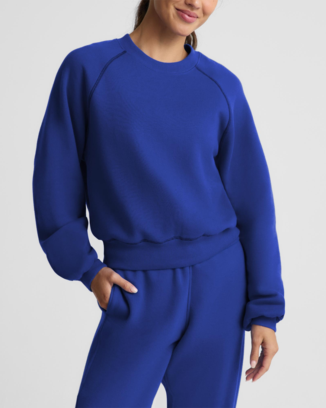 Womens Luxefleece Colorblock Crewneck