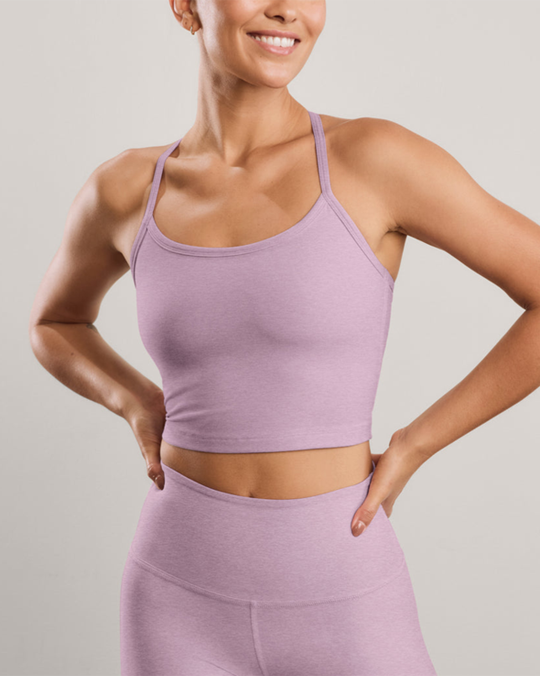 Womens Spacedye Slim Racerback Cropped Tank