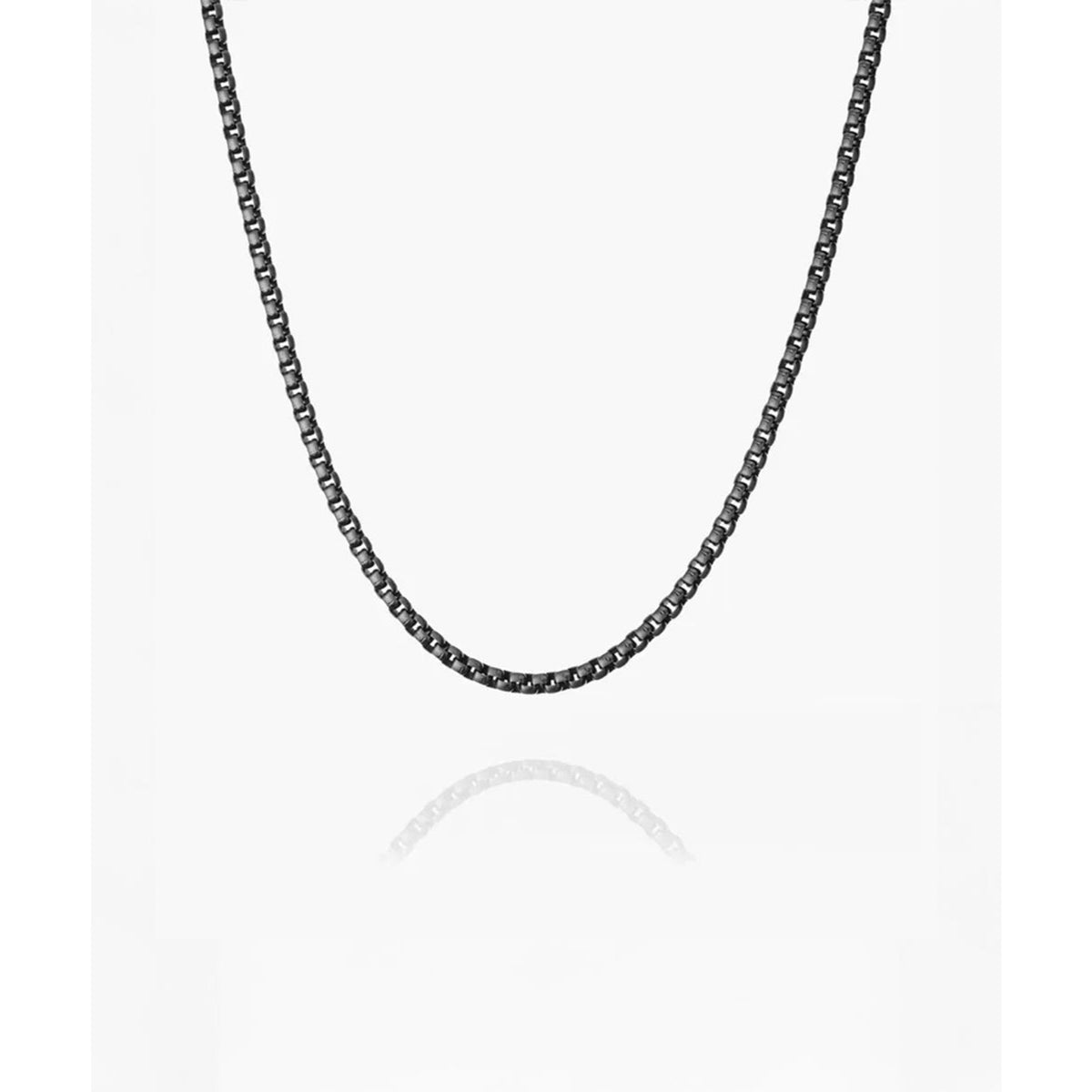 Pig And Hen Boxchain Necklace (Black) 55cm - Black