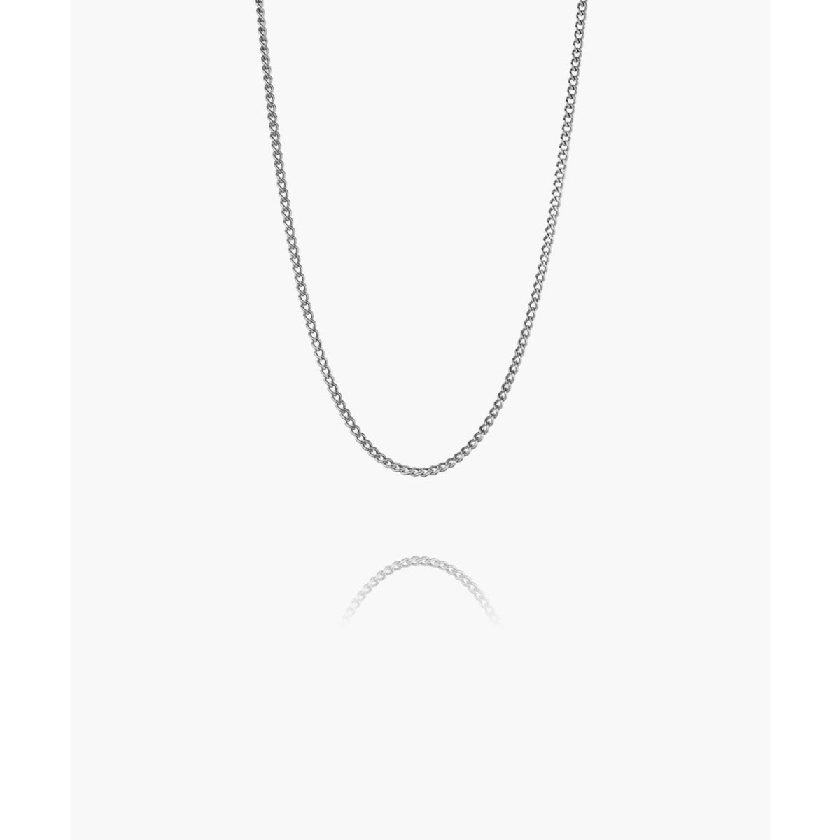 Pig And Hen Curb Chain Necklace (Silver)