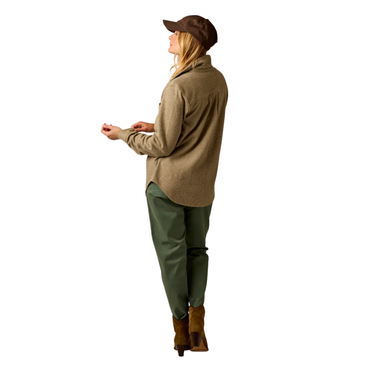 Carve Designs Womens Fairbanks Supersoft Shirt-Herringbone