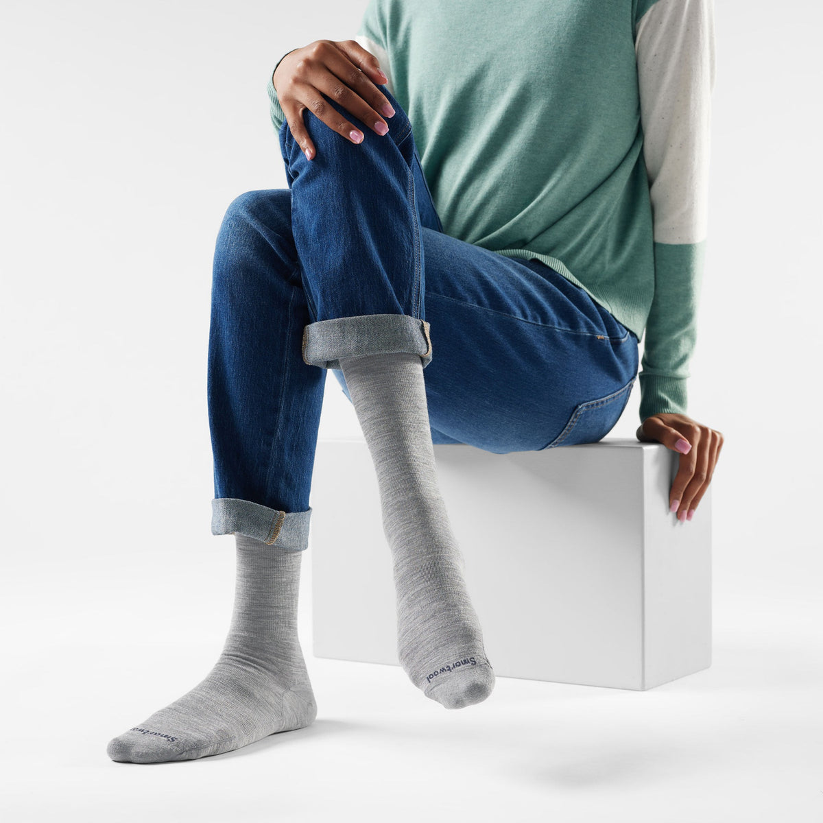 Smartwool Everyday Anchor Line Crew Socks - 039_Light Gray