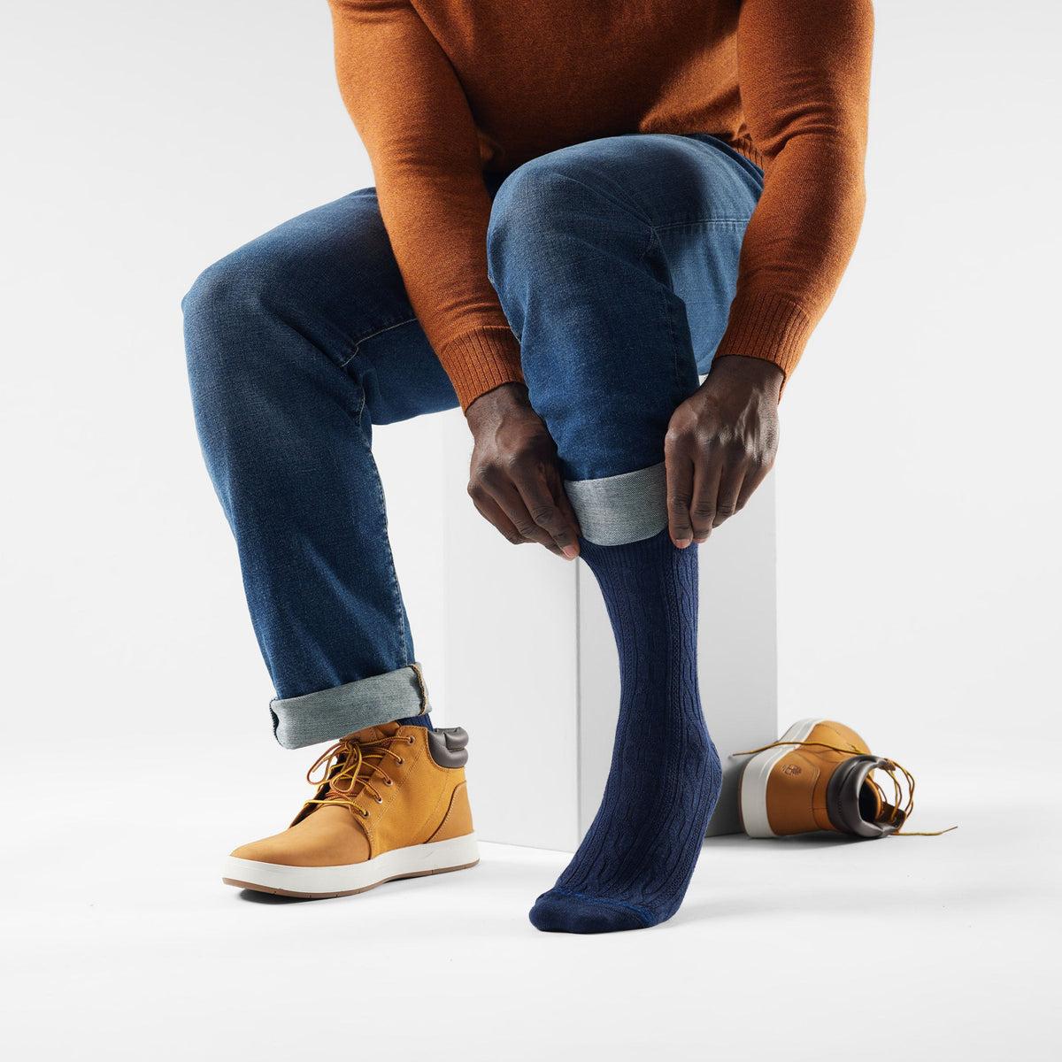 Smartwool Everyday Cable Crew Socks - 108_Deep Navy Heather