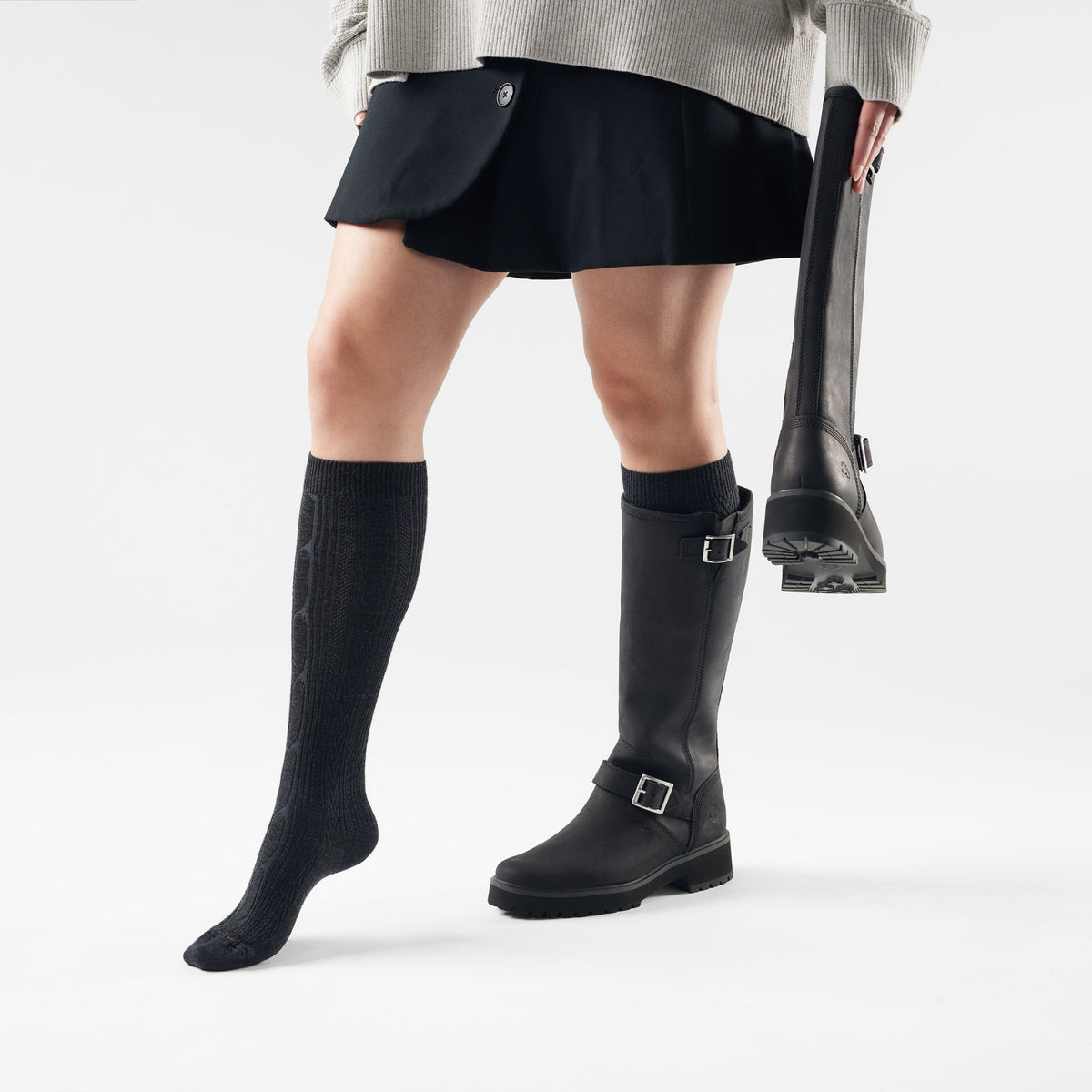 Smartwool Everyday Cable Knee High Socks - Charcoal