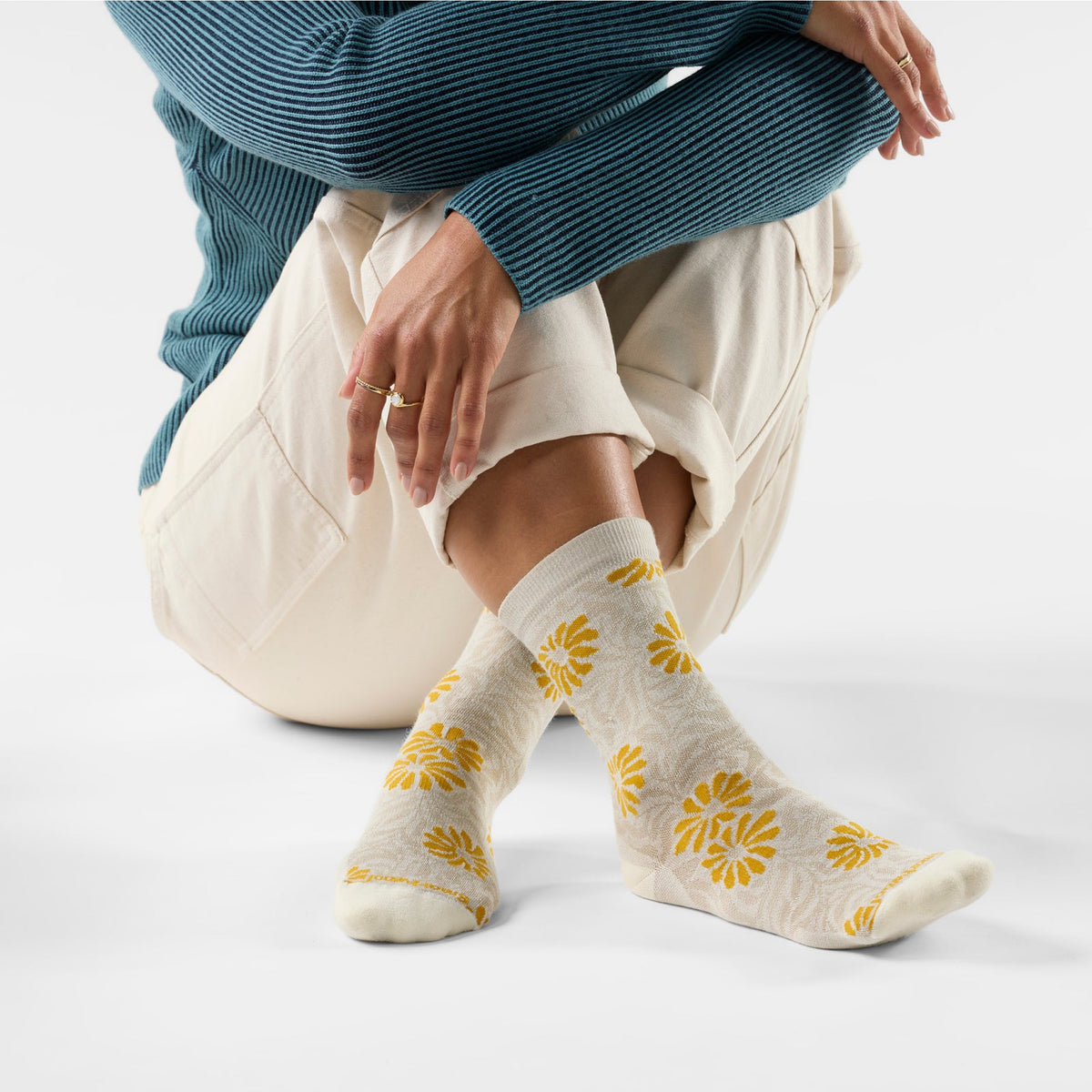Smartwool Everyday Floral Crew Socks - Natural