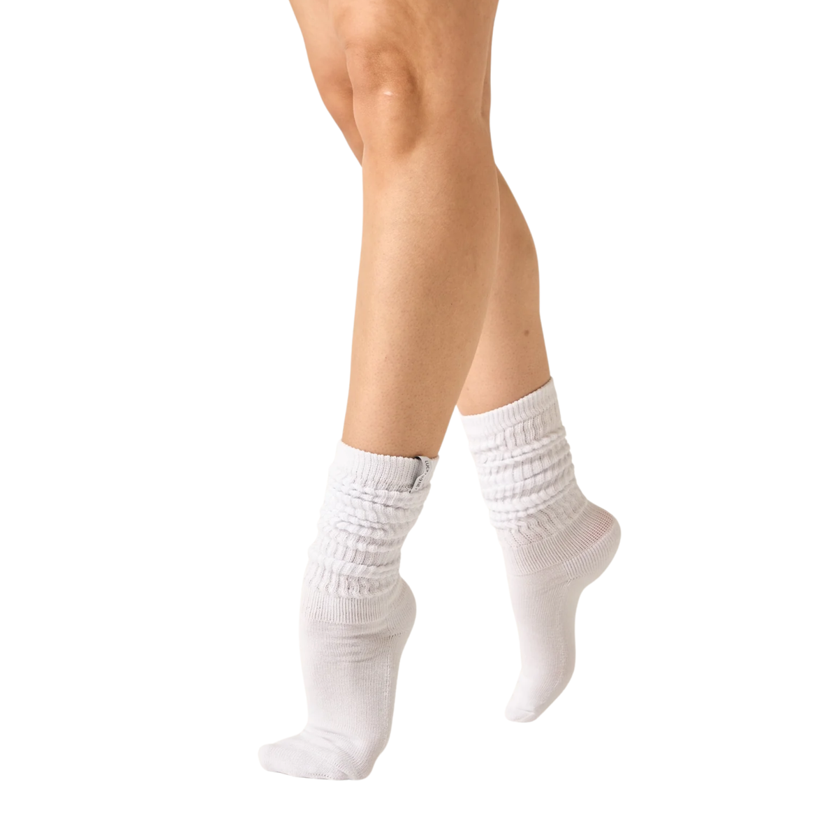 Lucky Honey Everyday Lightweight Scrunchie Sock In White- White