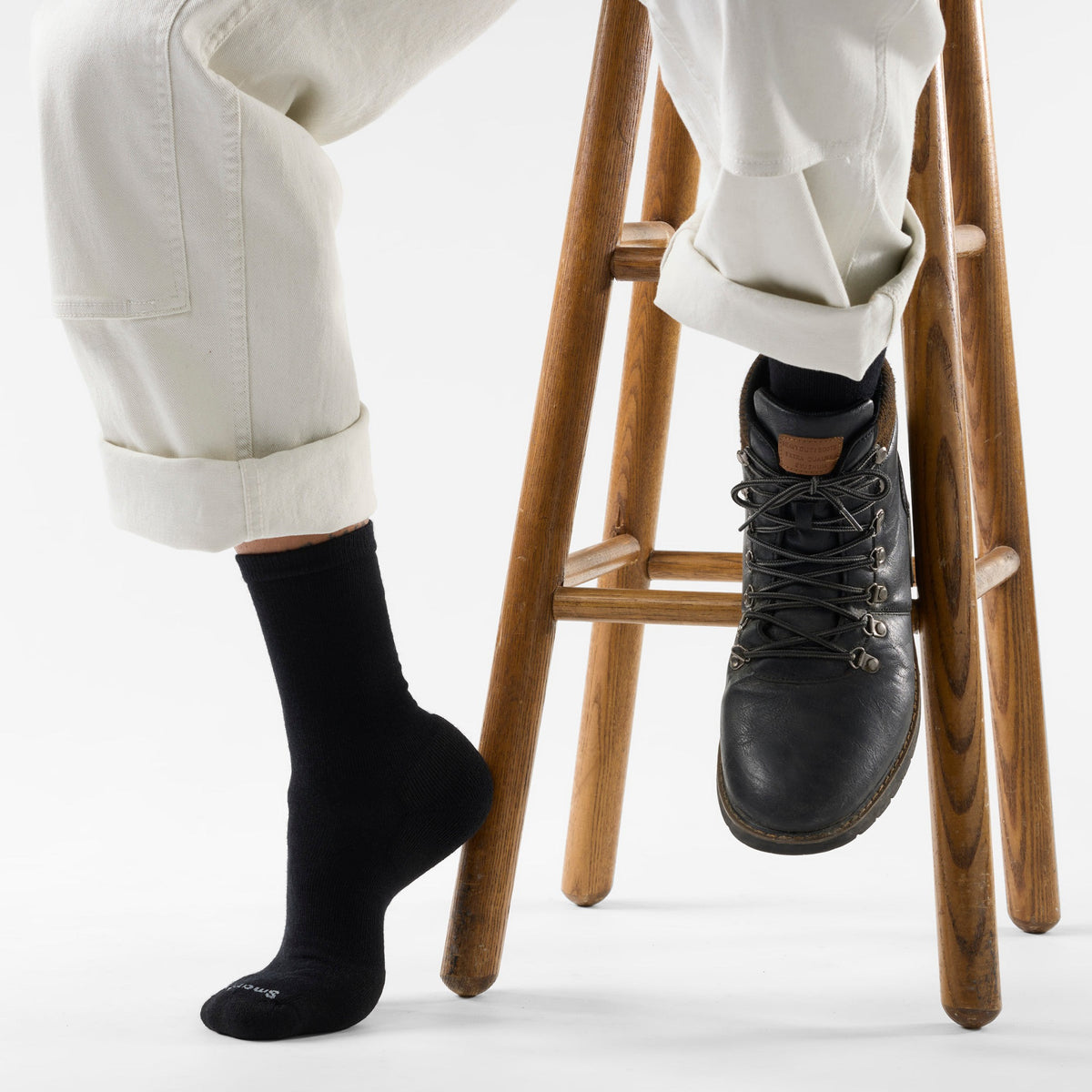 Smartwool Everyday Solid Rib Crew Socks - Black