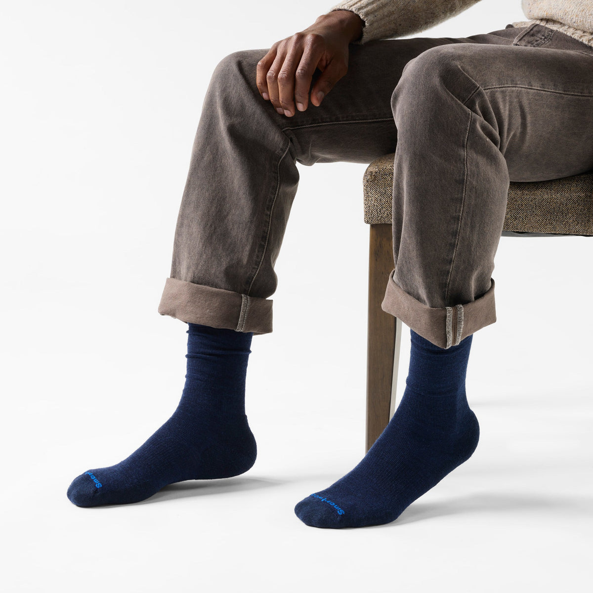 Smartwool Everyday Solid Rib Crew Socks - Navy