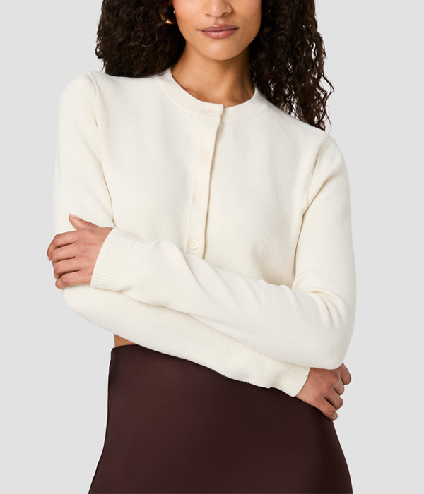 Womens Babysoft Cropped Clim Fit Cardigan