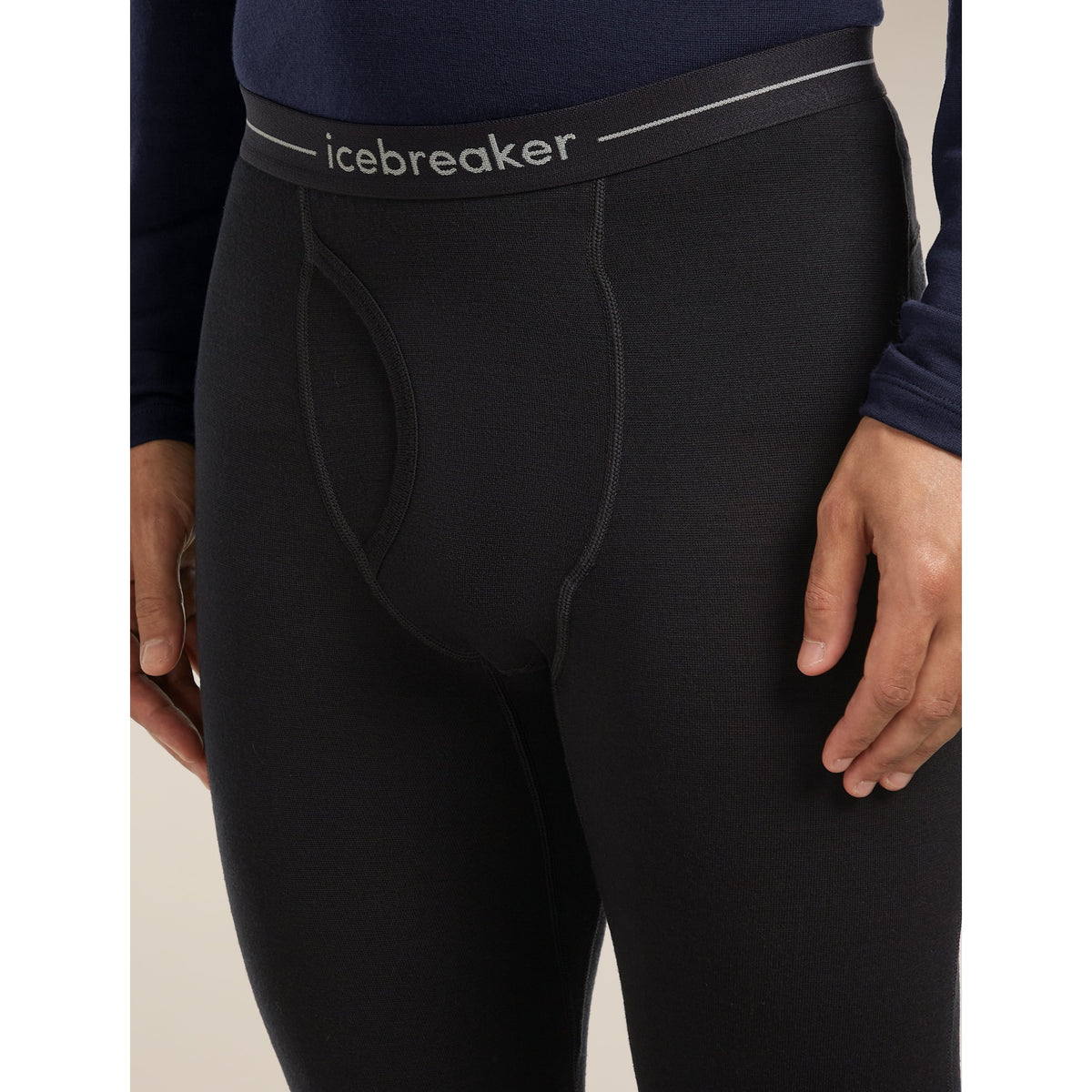 Icebreaker Mens 260 Tech Leggings With Fly - Black/ Moonsoon