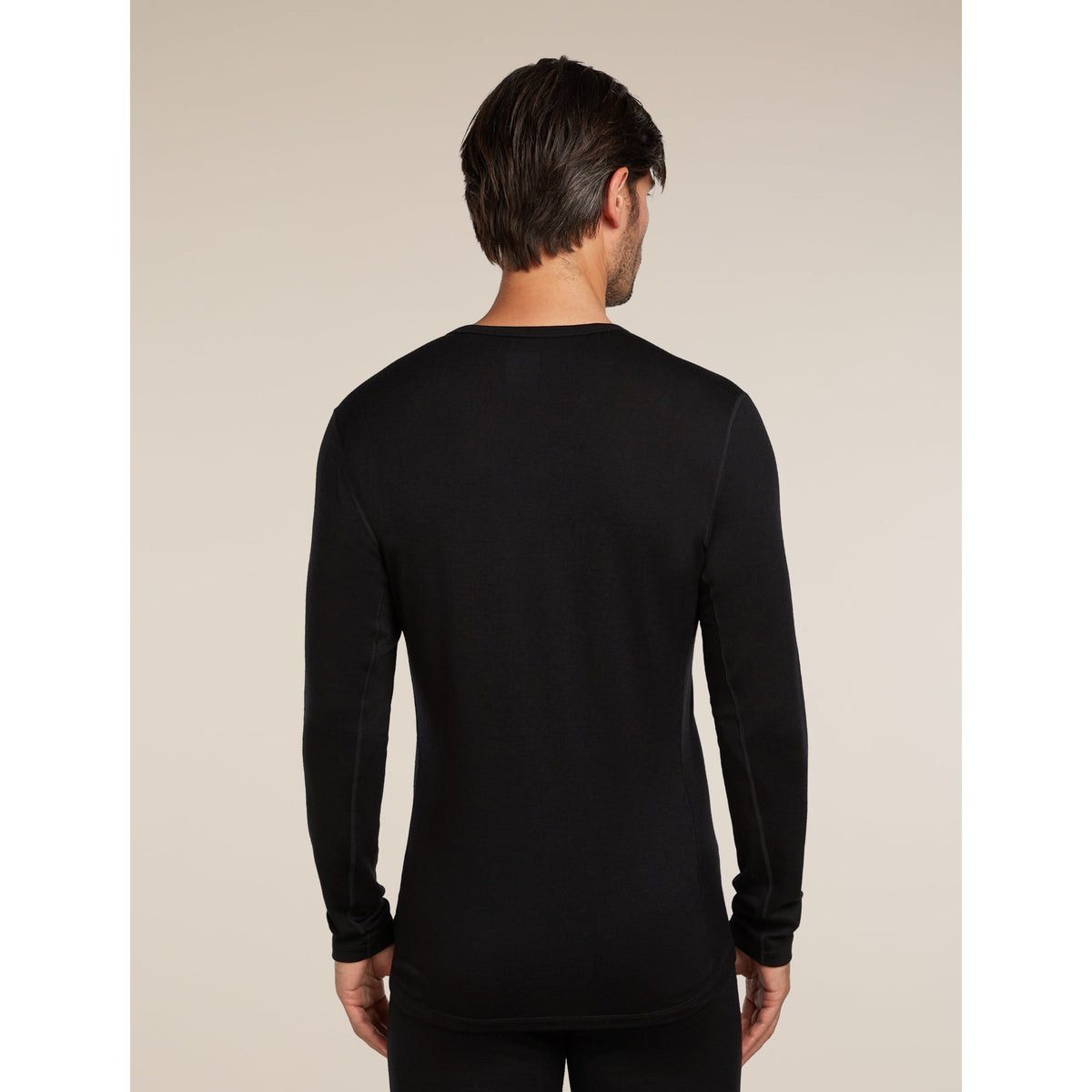 Icebreaker Mens 260 Tech Long Sleeve Crewe - Black