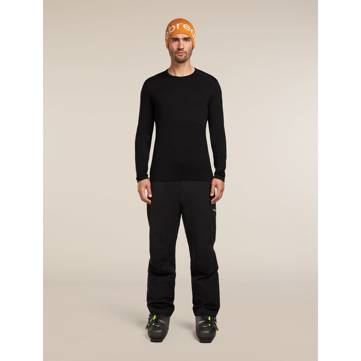 Icebreaker Mens 260 Tech Long Sleeve Crewe - Black