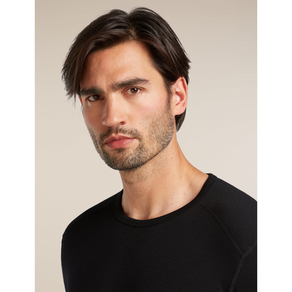Icebreaker Mens 260 Tech Long Sleeve Crewe - Black