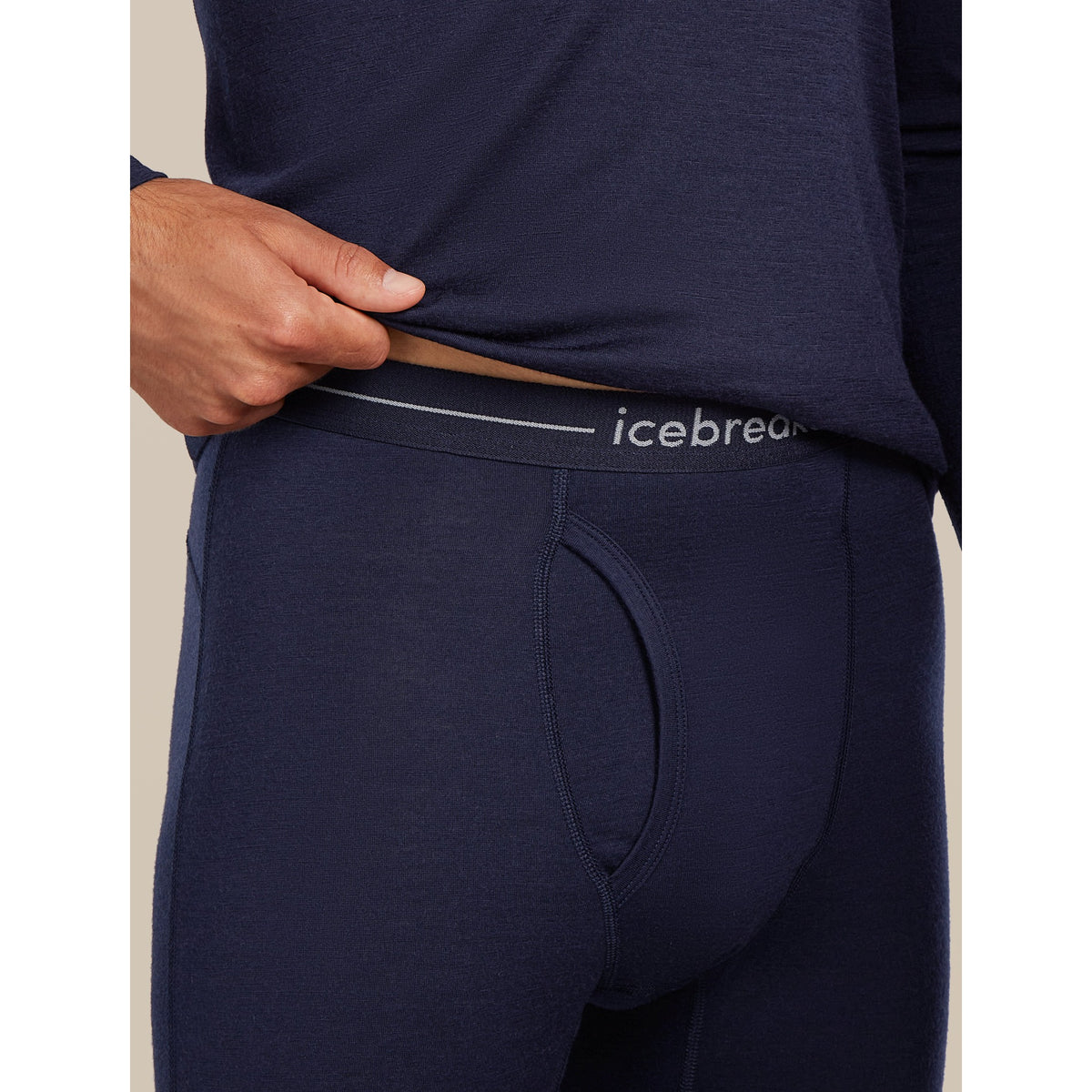 Icebreaker Mens 200 Oasis Leggings With Fly -Midnight Navy