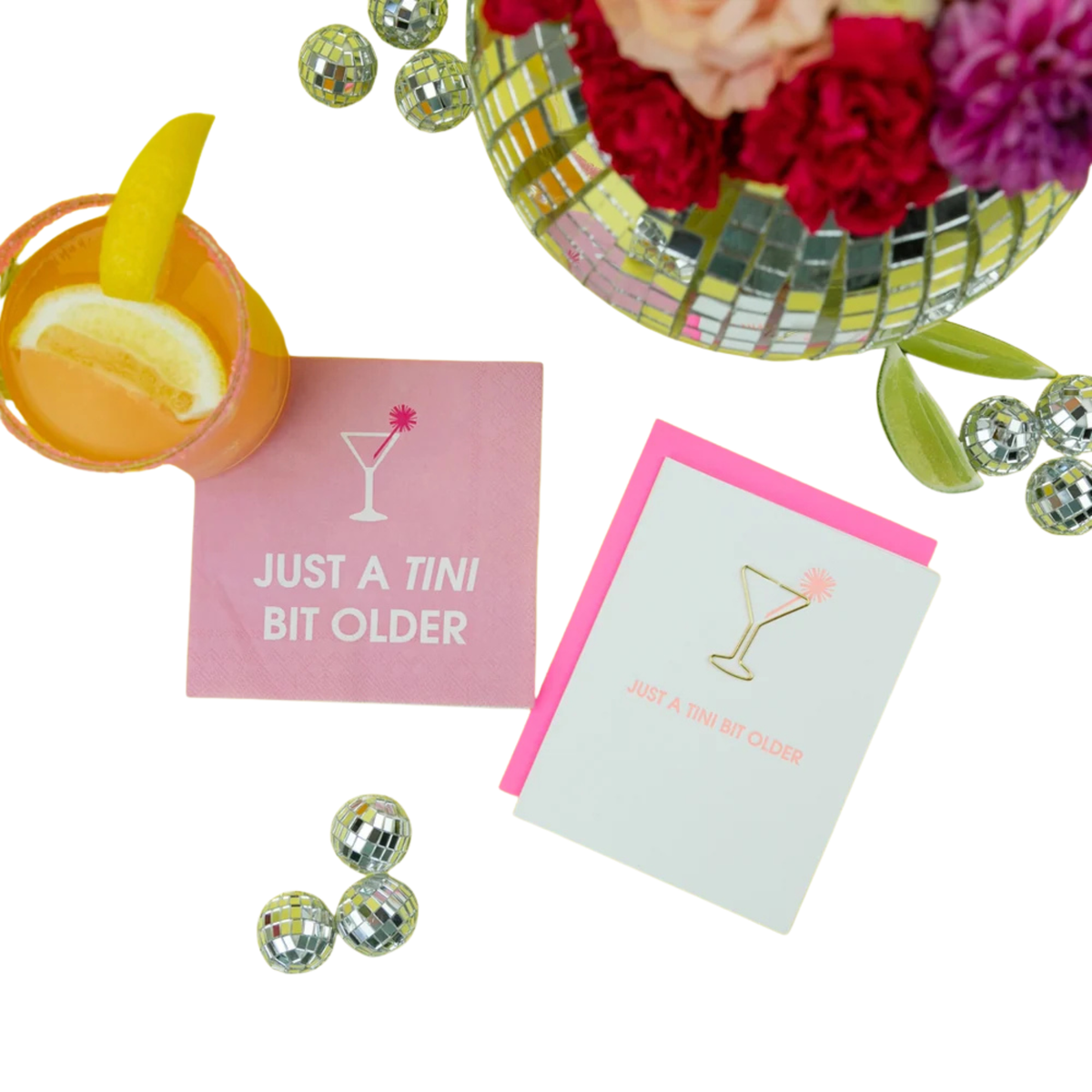 Chez Gagne Just A Tini Bit Older - Birthday Card