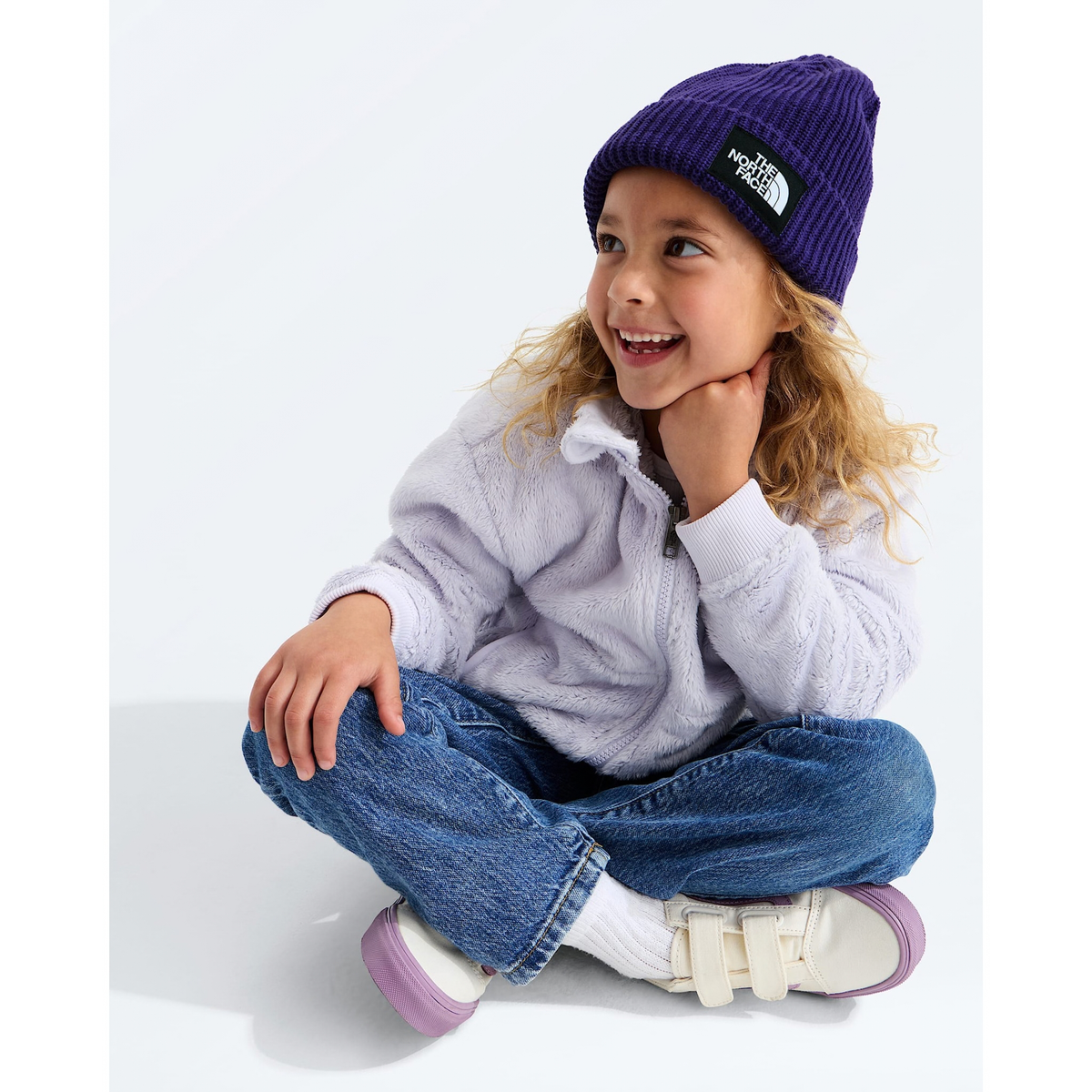 The North Face Kids Salty Lined Beanie-Peak Purple
