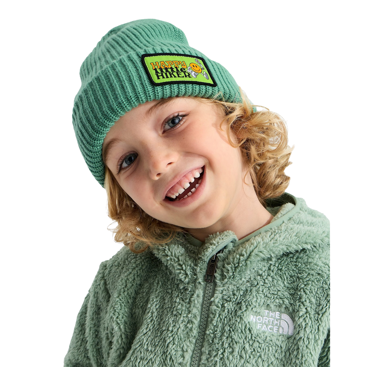 The North Face Kids Salty Lined Beanie-Dimmed Algae/Hike Patch 

