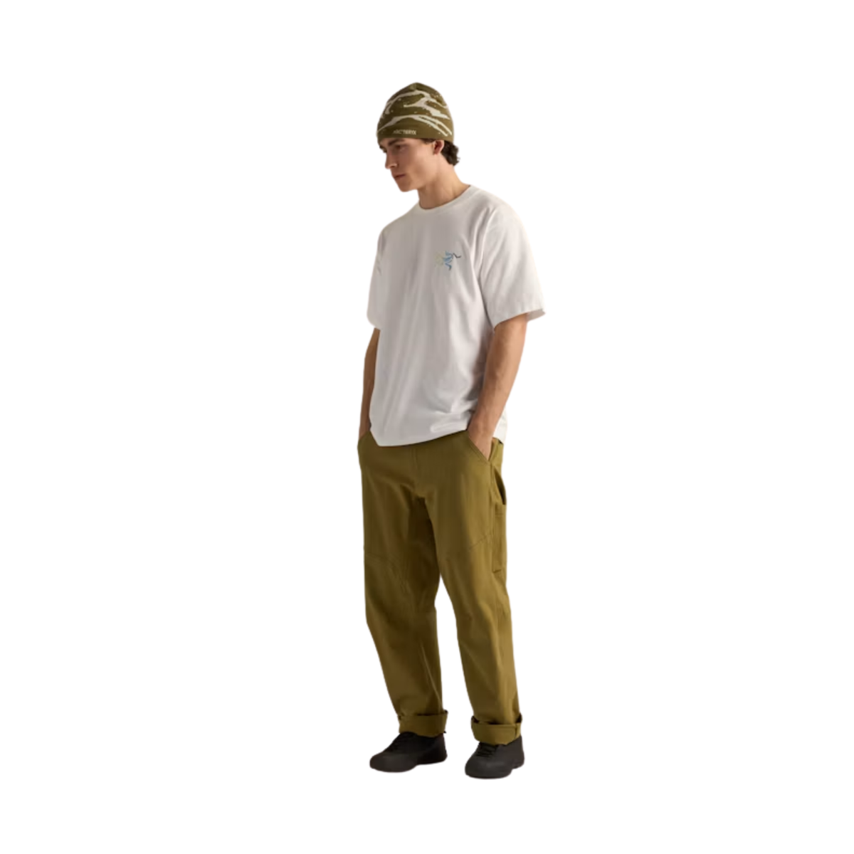 Arcteryx Kragg Cotton Logo Short Sleeve-White Light 
