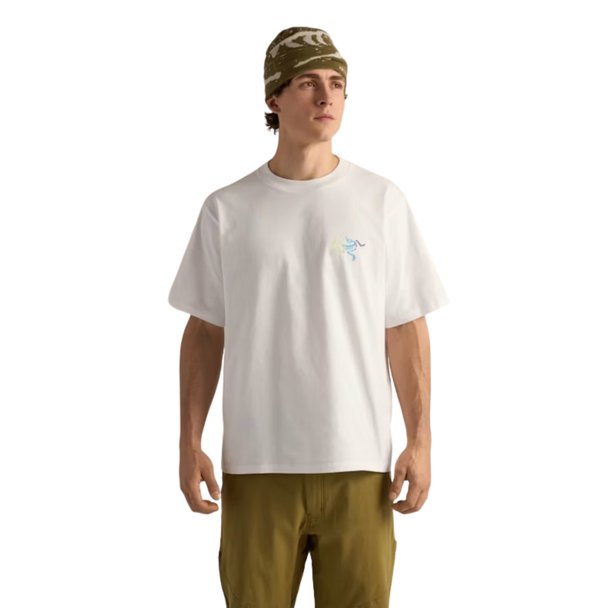 Arcteryx Kragg Cotton Logo Short Sleeve-White Light 
