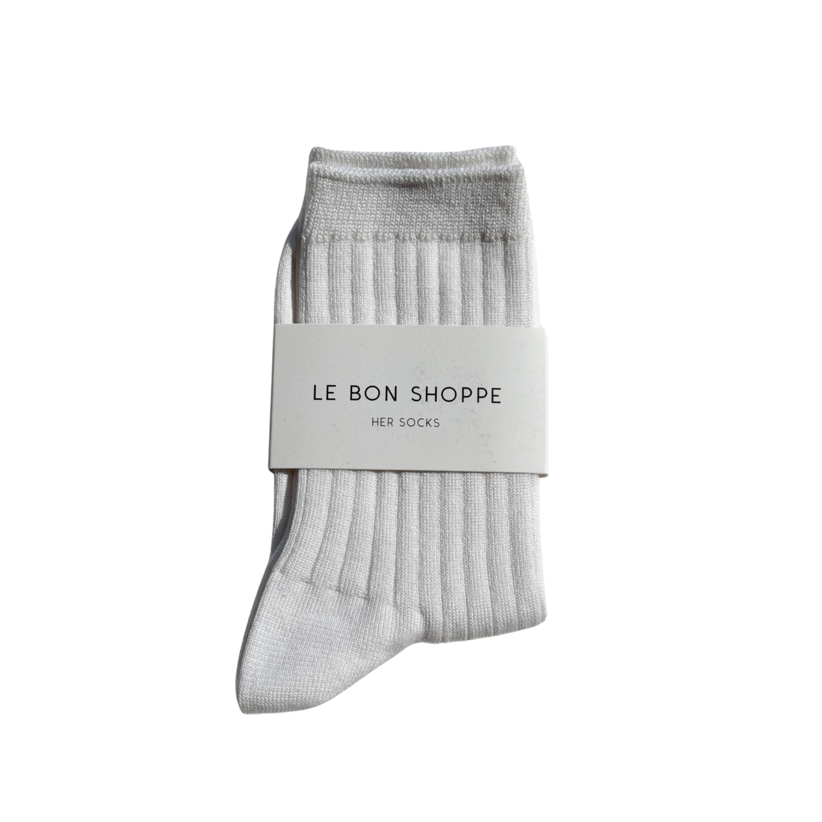 Le Bon Her Socks-Classic White