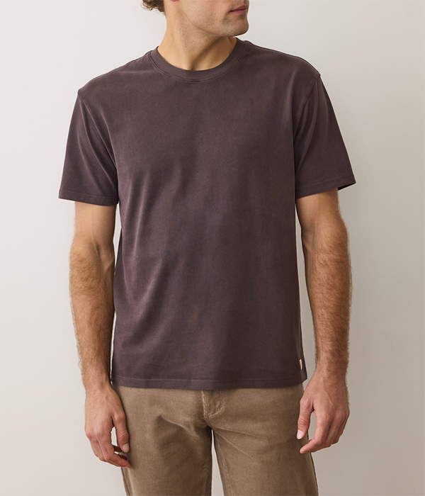 Mens Relaxed Cloud 9 Sueded Jersey Tee in Coffee