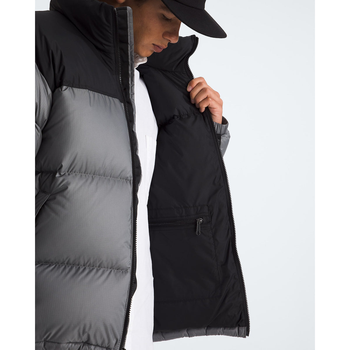The North Face Mens 1996 Retro Nuptse Jacket - Smoked Pearl/TNF Black