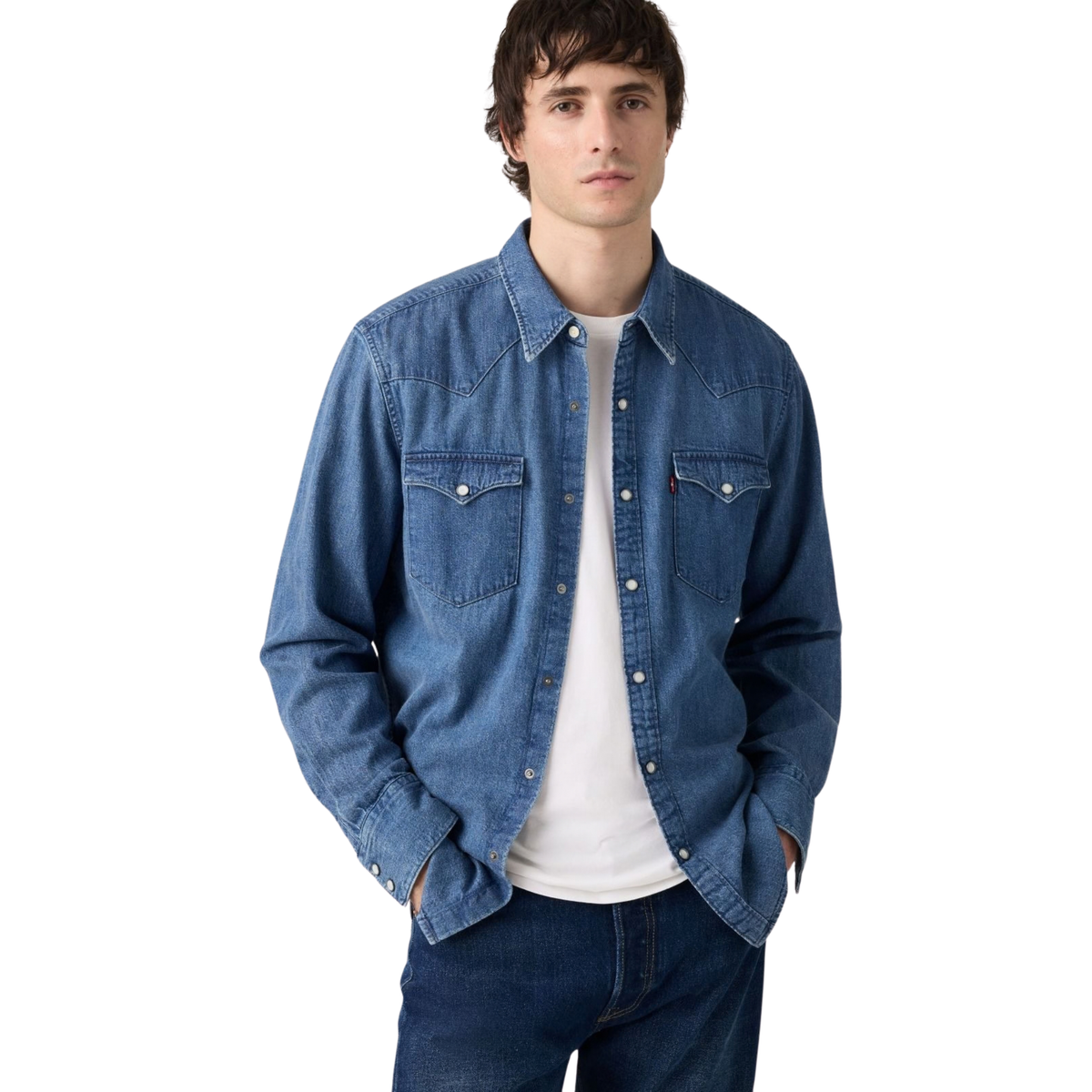 Levis Premium Mens Barstow Western Standard - Rustic Root Hills Worn-In