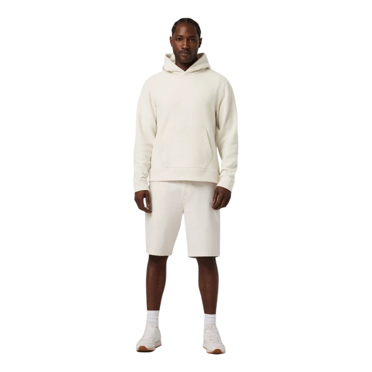 Vuori Mens Beach Fleece Pullover Hoodie- Bone Heather