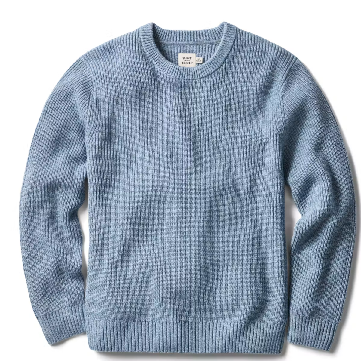 Flint and Tinder Mens Bolinas Cotton Crewneck Sweaters-Light Blue