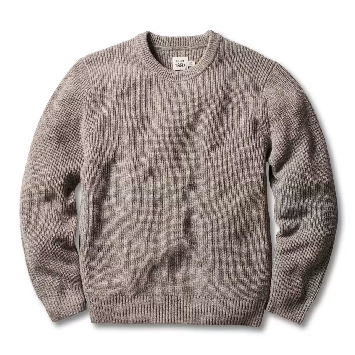 Flint and Tinder Mens Bolinas Cotton Crewneck Sweaters-Natural