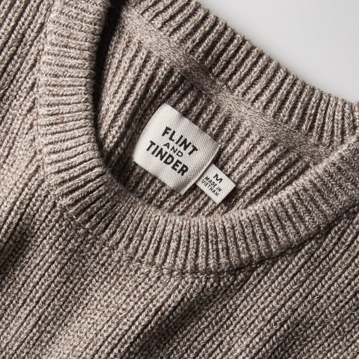 Flint and Tinder Mens Bolinas Cotton Crewneck Sweaters-Natural
