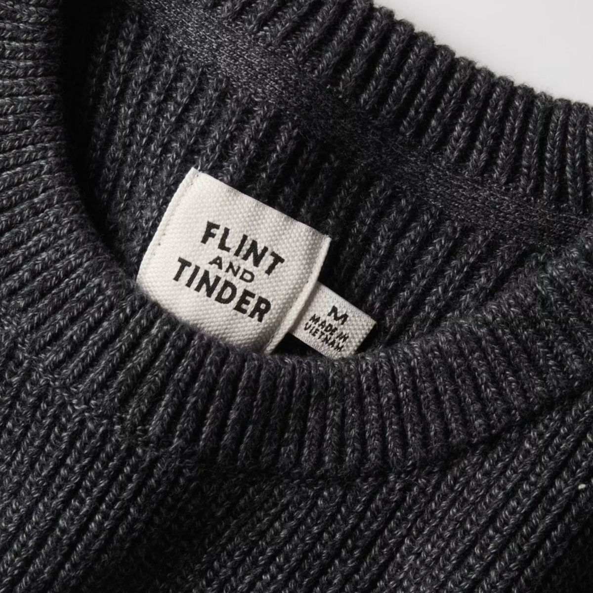 Flint and Tinder Mens Bolinas Cotton Crewneck Sweaters-Charcoal 