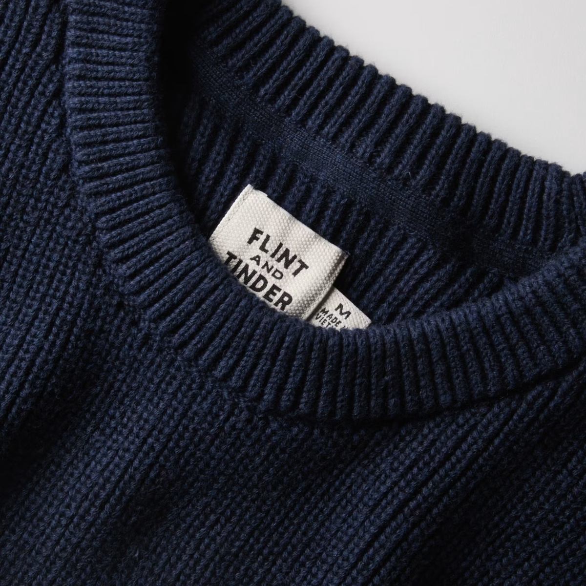 Flint and Tinder Mens Bolinas Cotton Crewneck Sweaters-Navy