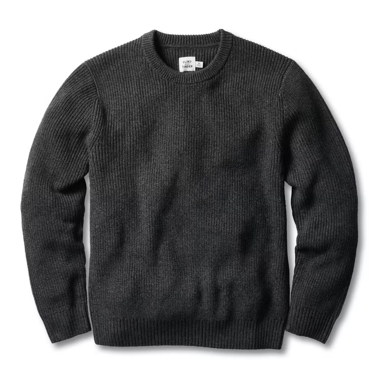 Flint and Tinder Mens Bolinas Cotton Crewneck Sweaters-Charcoal 