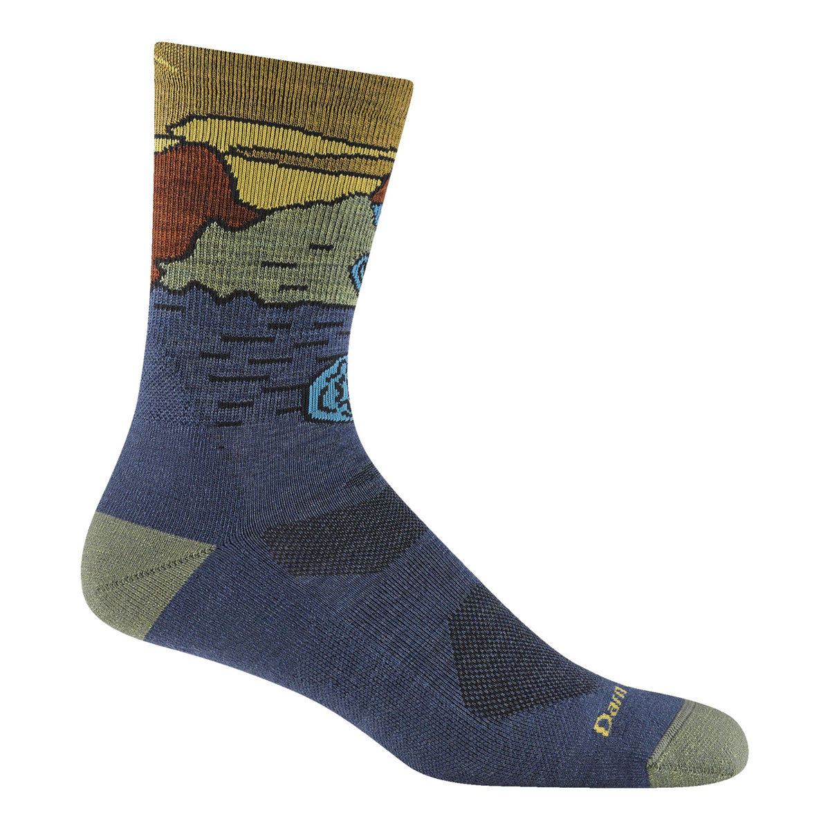 Darn Tough Vermont Mens Chasing Waterfalls Micro Crew Lightweight with Cushion