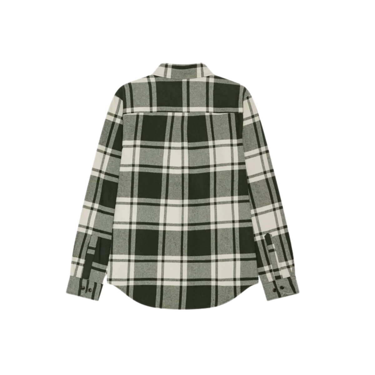 Les Deux Mens Check Flannel Shirt-Rosin Green