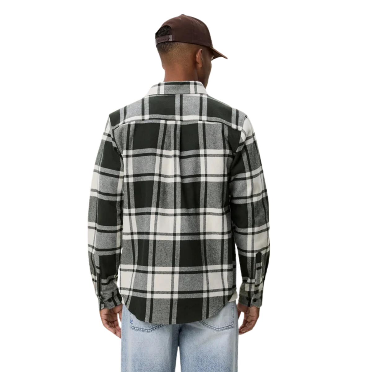 Les Deux Mens Check Flannel Shirt-Rosin Green