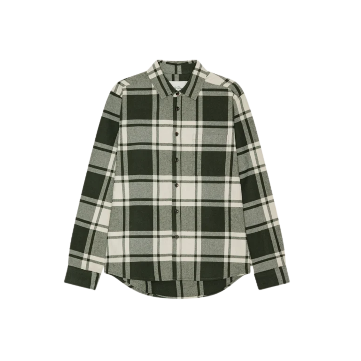 Les Deux Mens Check Flannel Shirt-Rosin Green
