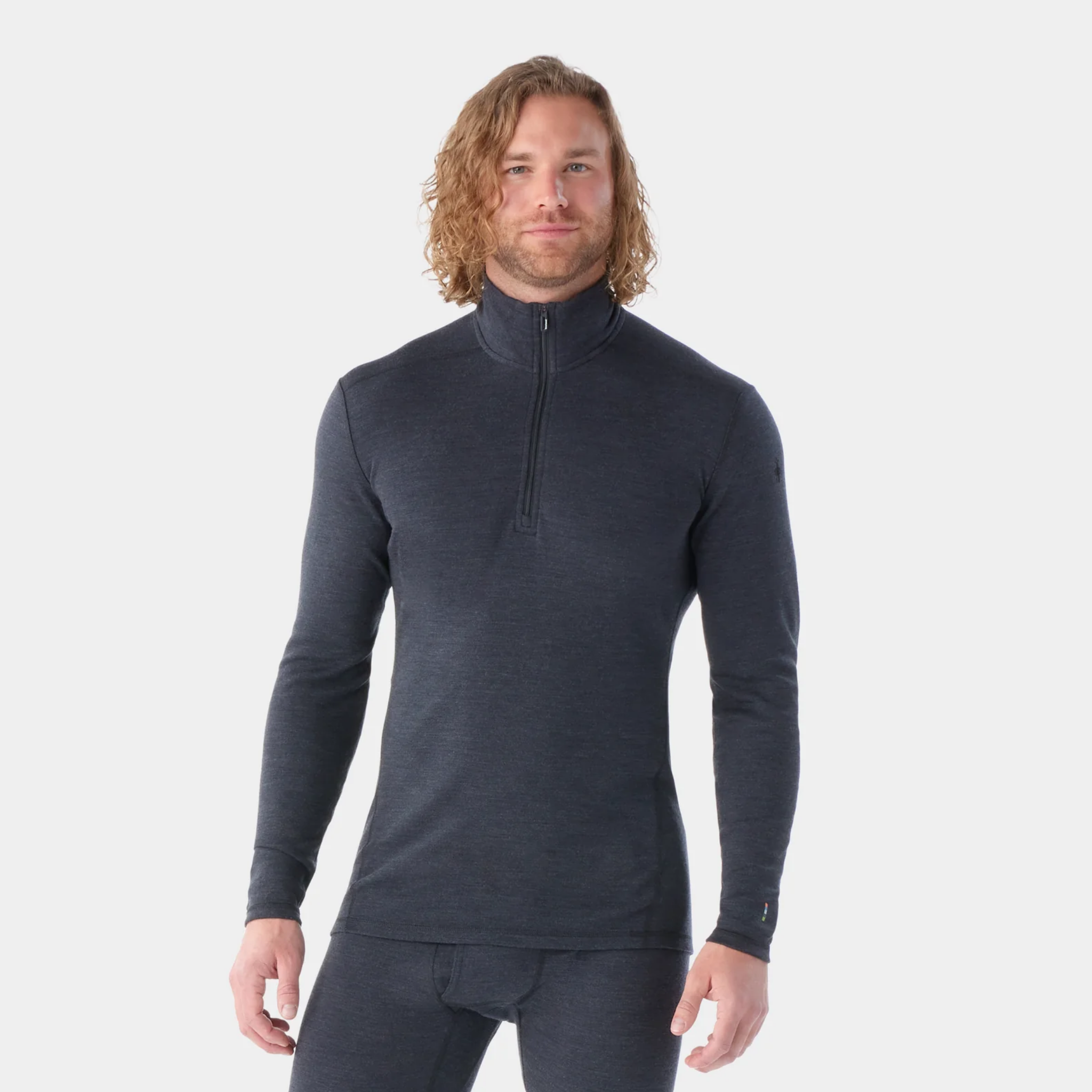 Smartwool Mens Classic Thermal Merino Base Layer 1/4 Zip- Deep Navy