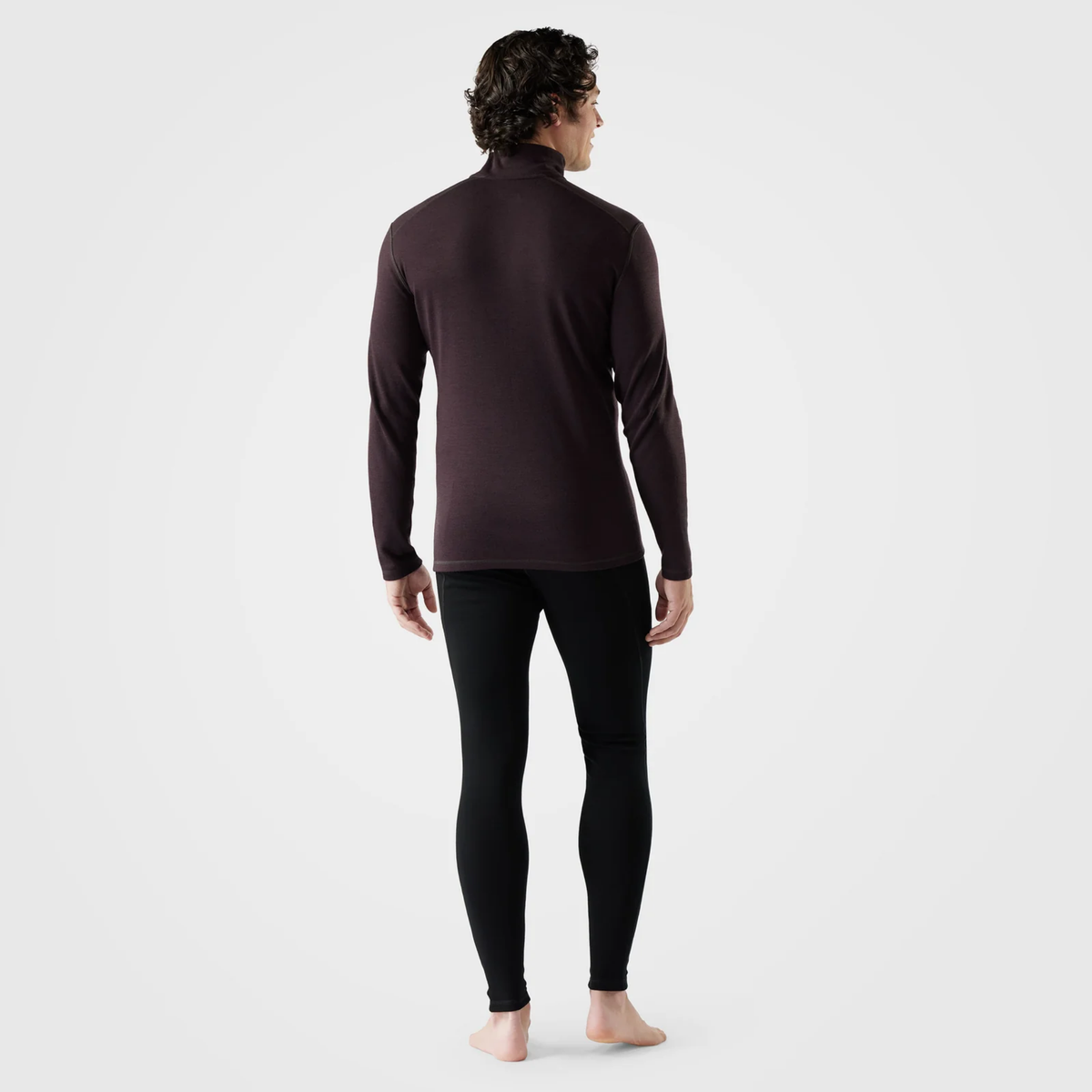 Smartwool Mens Classic Thermal Merino Base Layer 1/4 Zip-Mink