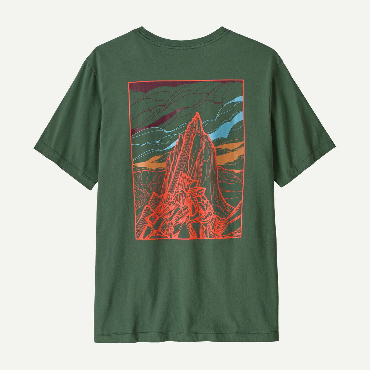 Patagonia Mens Cloud Crag T-Shirt-Canopy Green