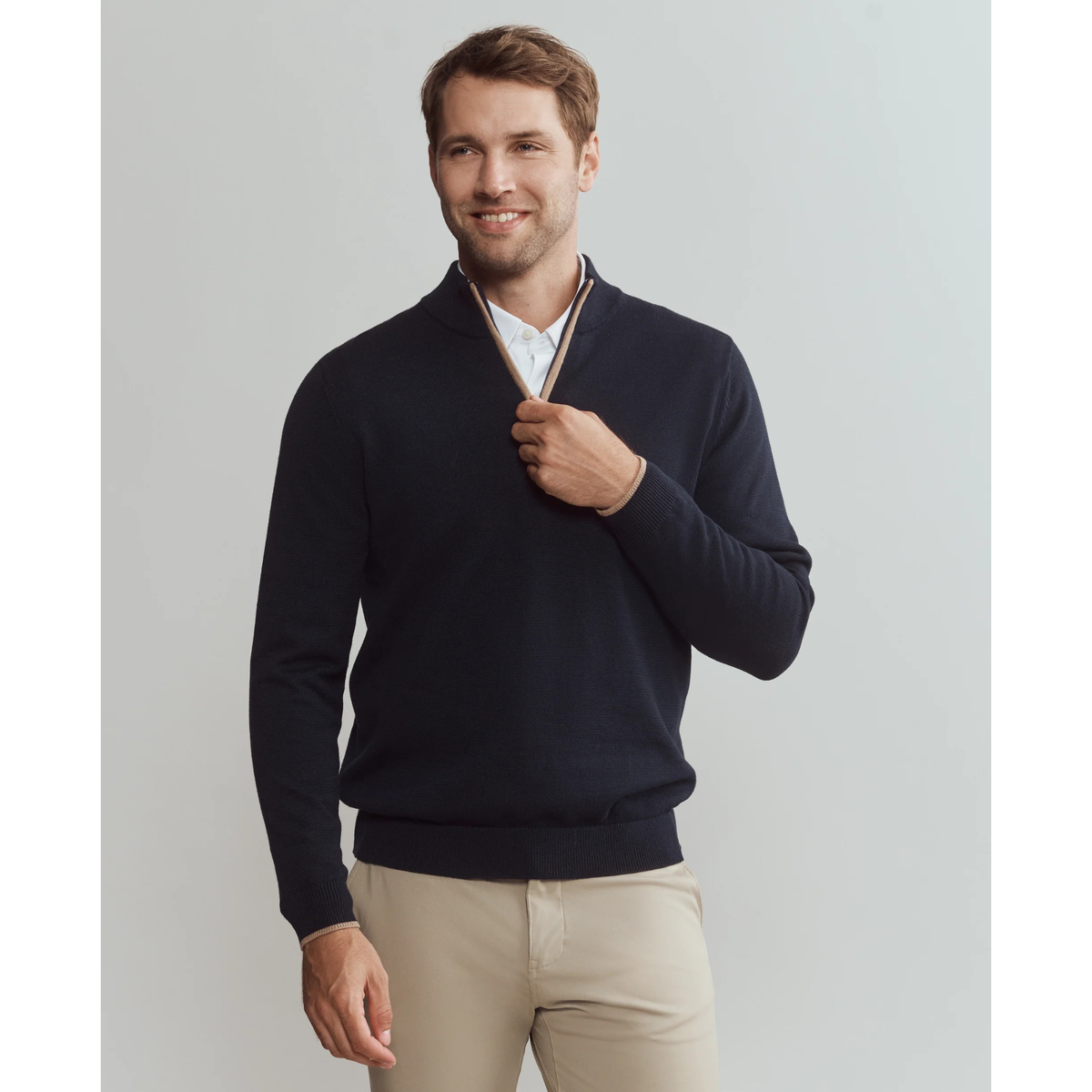 Rhone Mens Commuter 1/4 Zip Sweater-True Navy