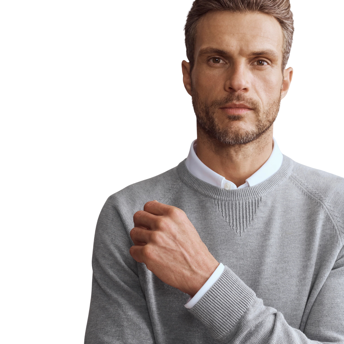 Rhone Mens Commuter Crewneck Sweater-Gray Heather