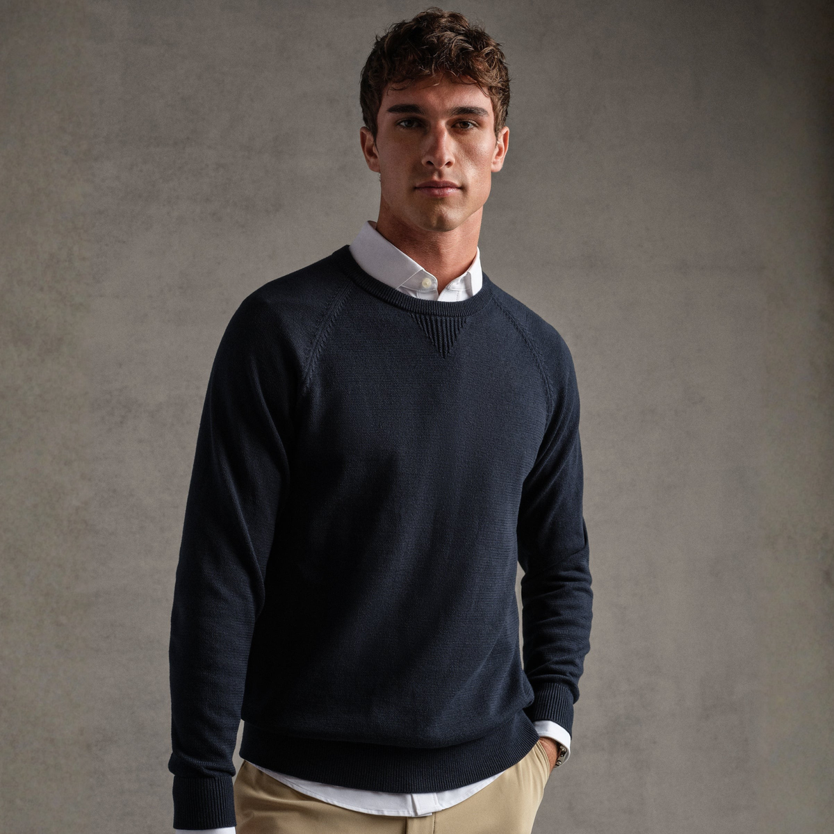 Rhone Mens Commuter Crewneck Sweater-True Navy