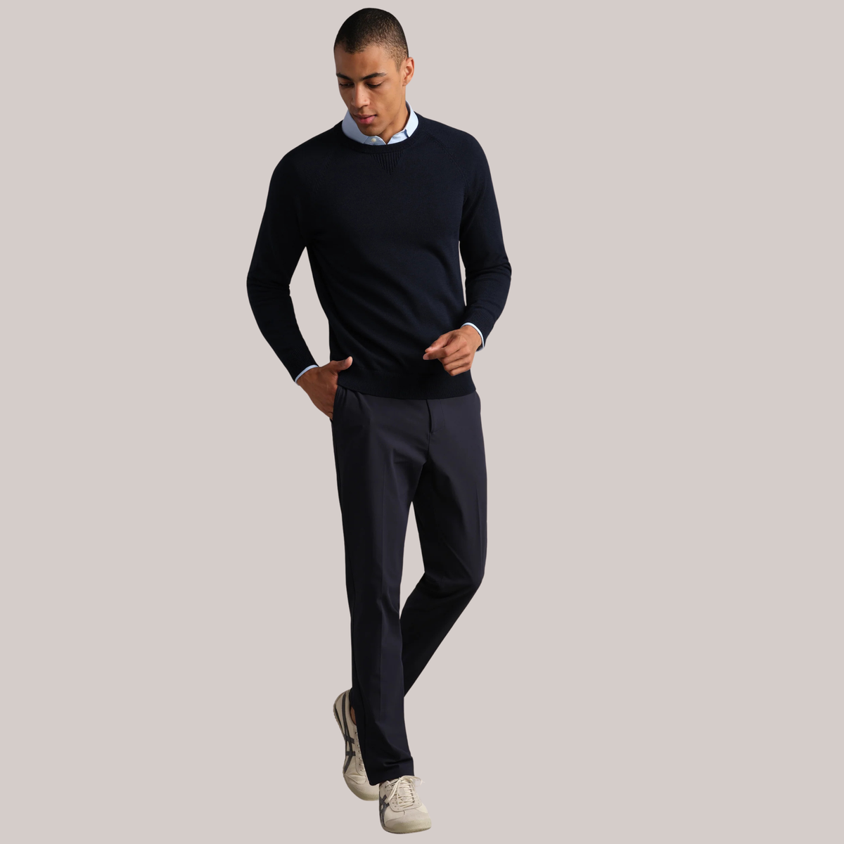 Rhone Mens Commuter Crewneck Sweater-True Navy