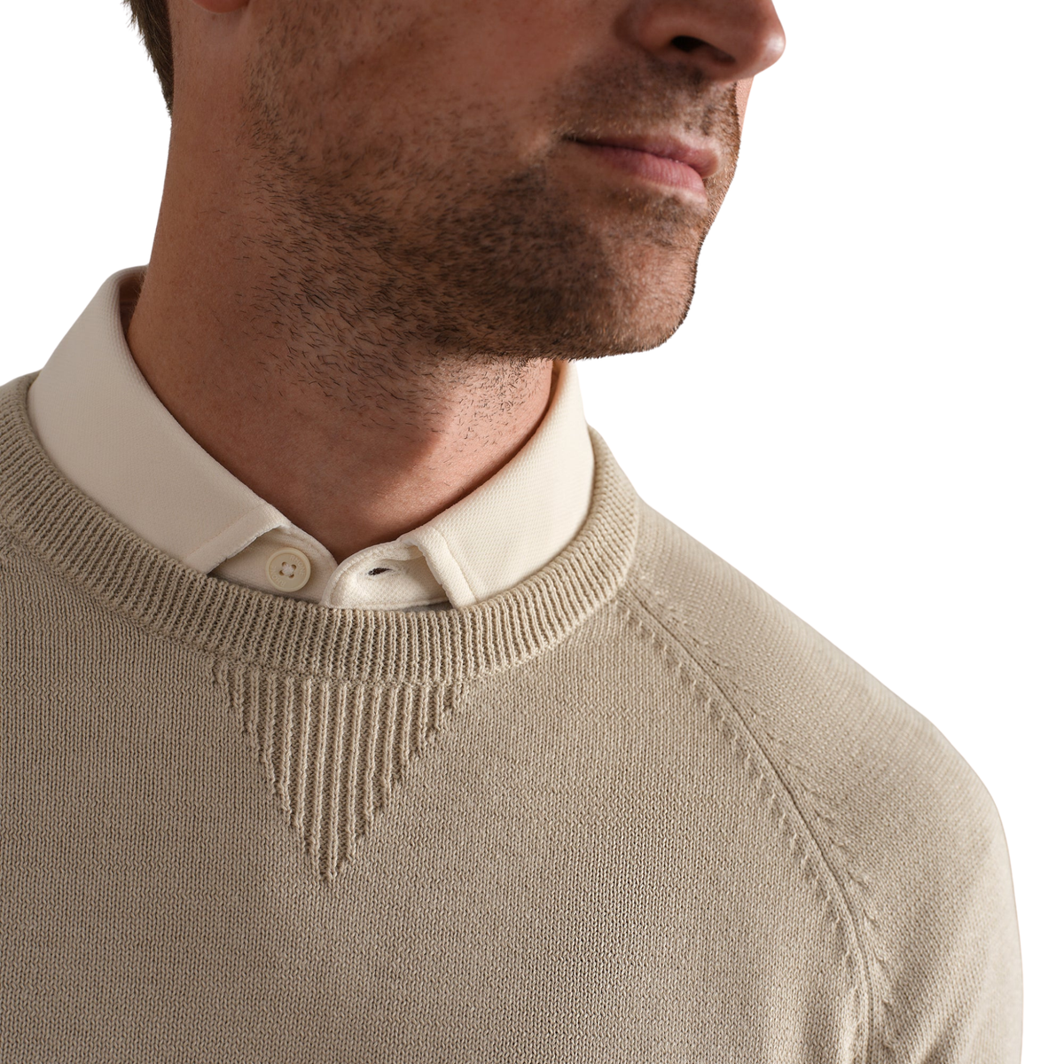 Rhone Mens Commuter Crewneck Sweater-Bone
